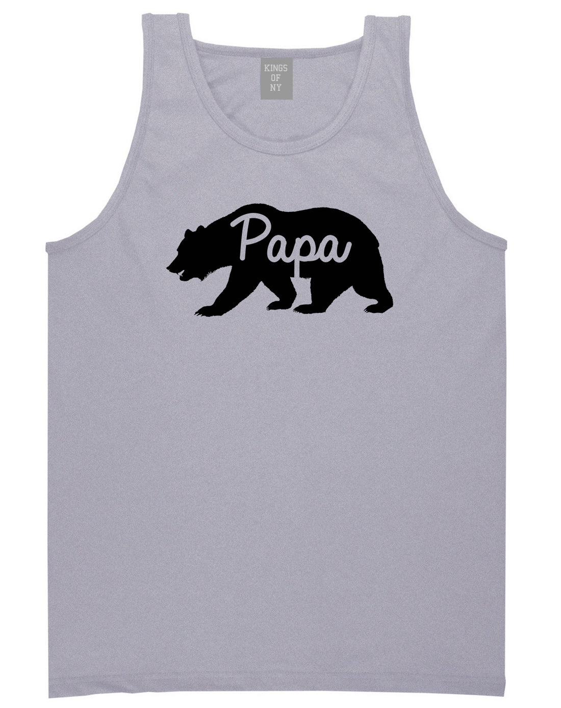 Papa Bear Mens Tank Top Shirt Grey by Kings Of NY