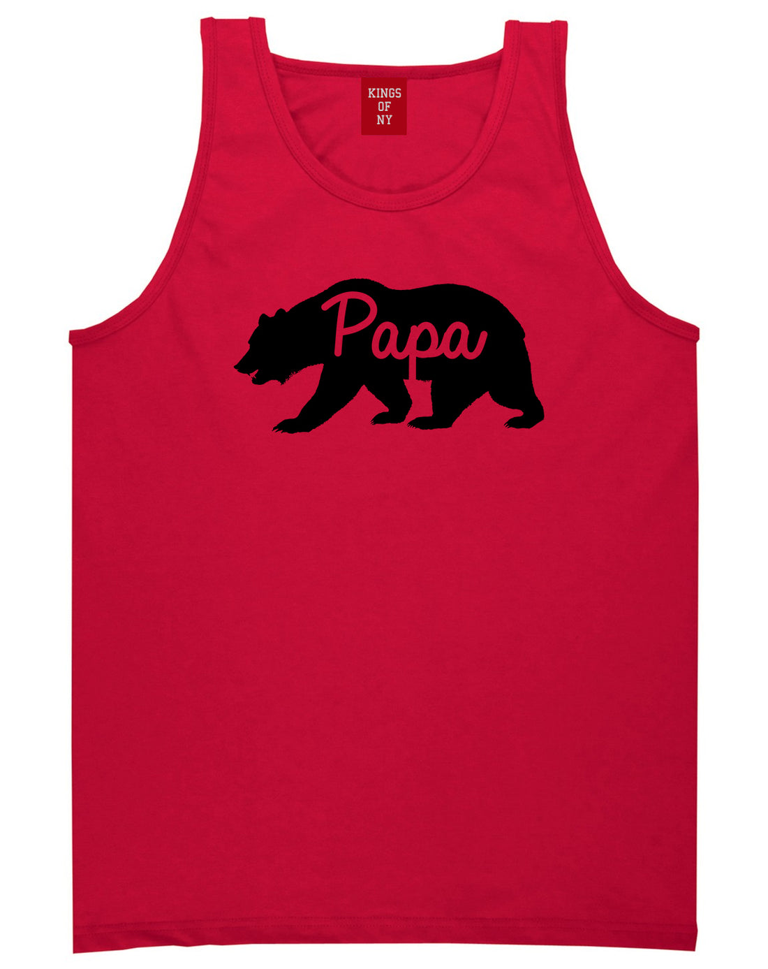 Papa Bear Mens Tank Top Shirt Red by Kings Of NY