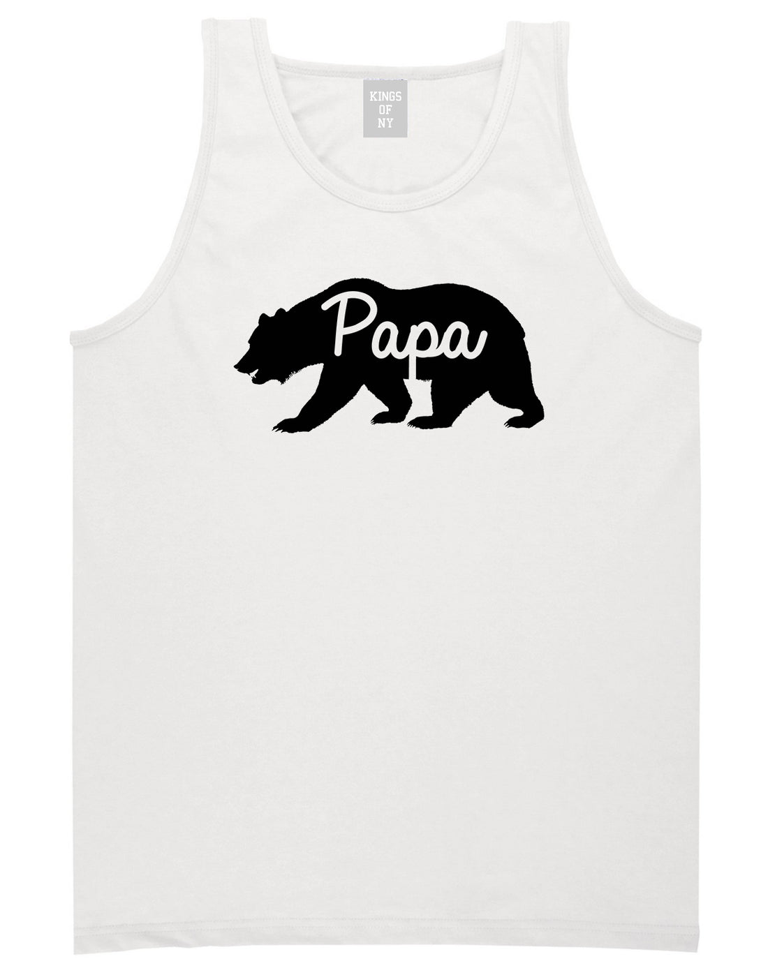 Papa Bear Mens Tank Top Shirt White by Kings Of NY