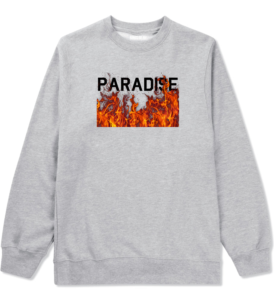 Paradise Fire Mens Crewneck Sweatshirt Grey by Kings Of NY