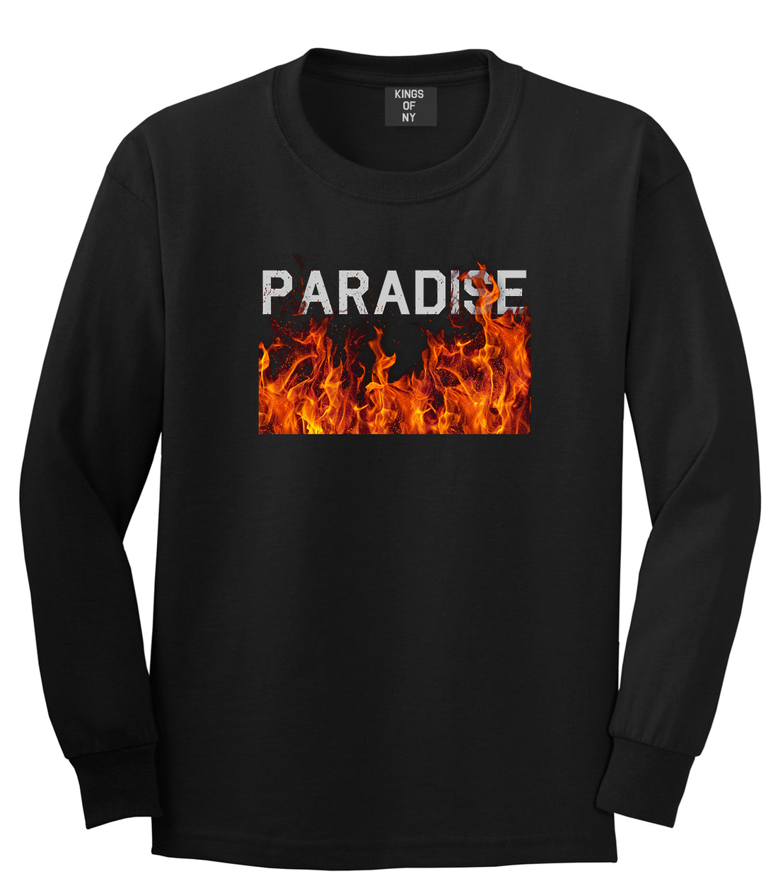 Paradise Fire Mens Long Sleeve T-Shirt Black by Kings Of NY