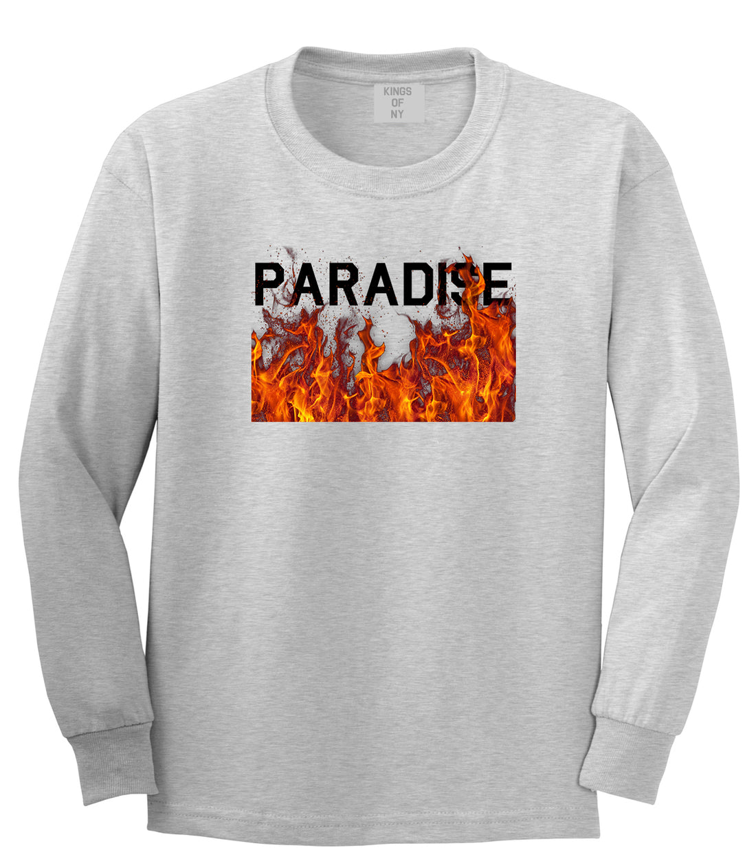 Paradise Fire Mens Long Sleeve T-Shirt Grey by Kings Of NY