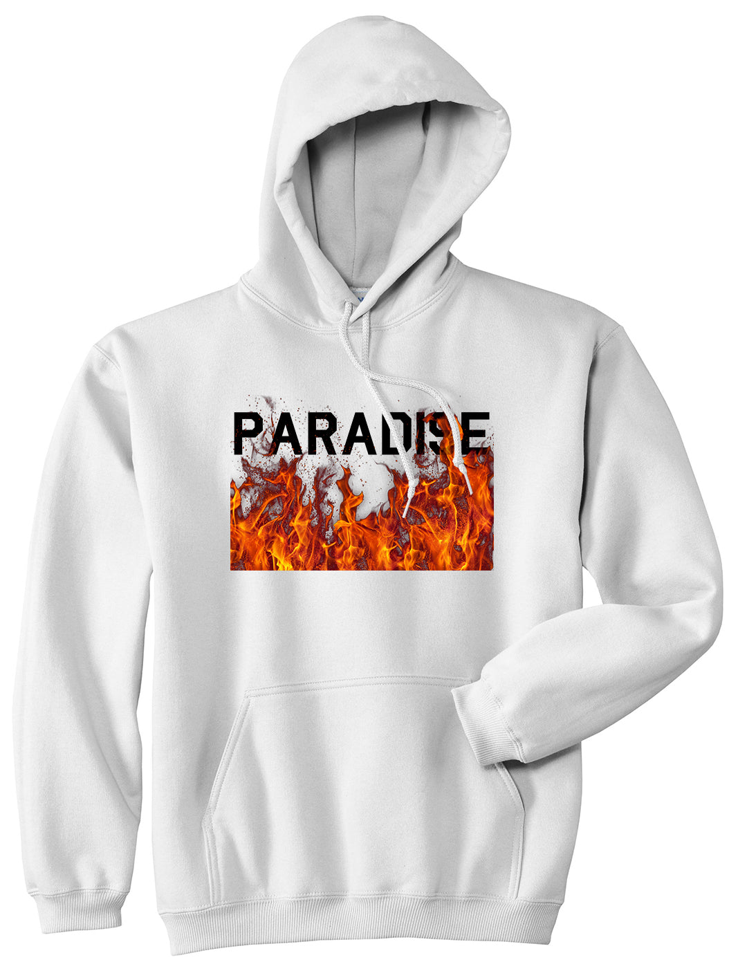 Paradise Fire Mens Pullover Hoodie White by Kings Of NY