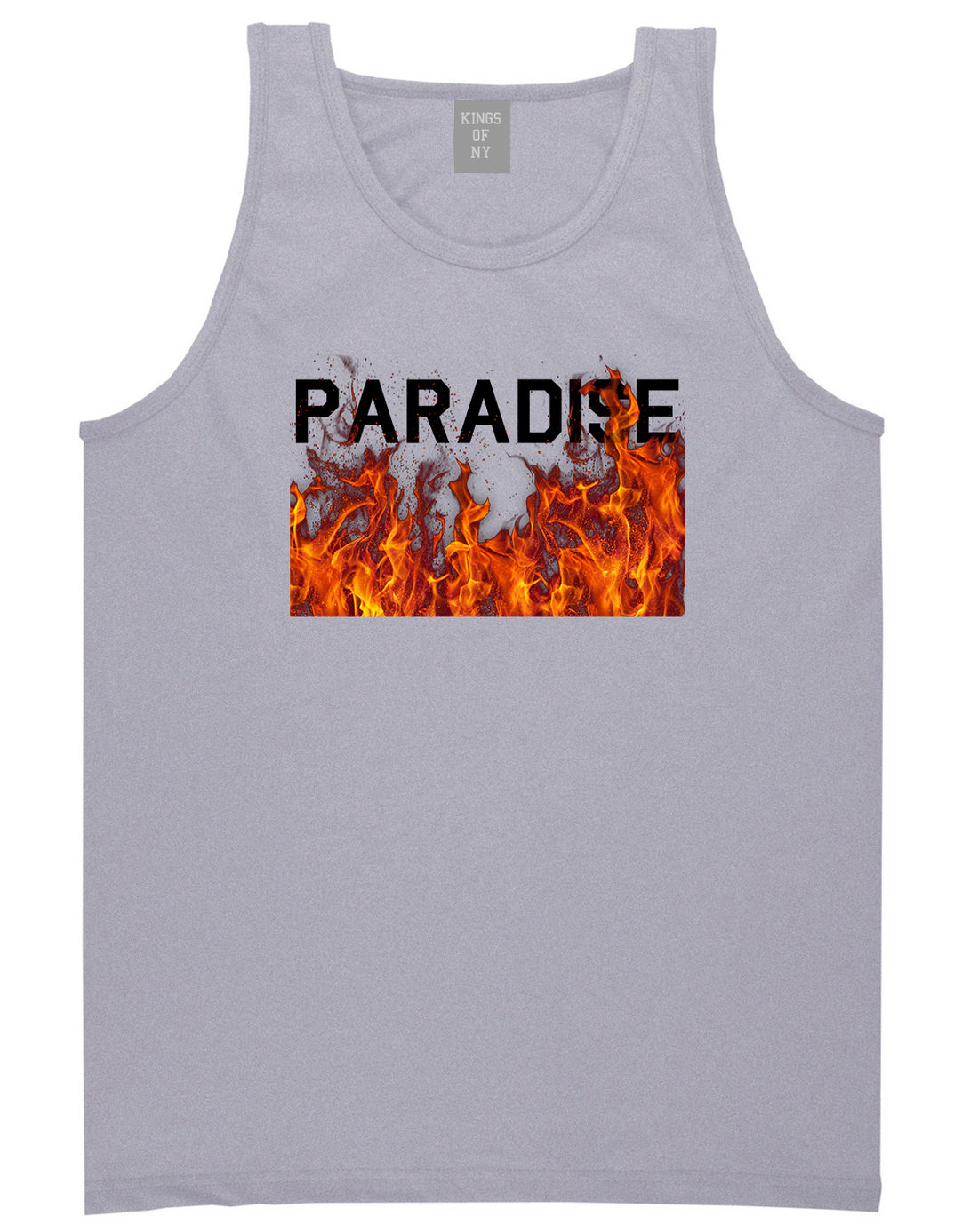 Paradise Fire Mens Tank Top Shirt Grey by Kings Of NY