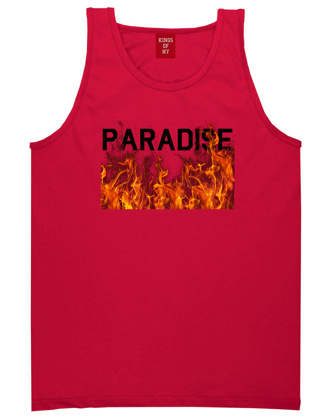 Paradise Fire Mens Tank Top Shirt Red by Kings Of NY