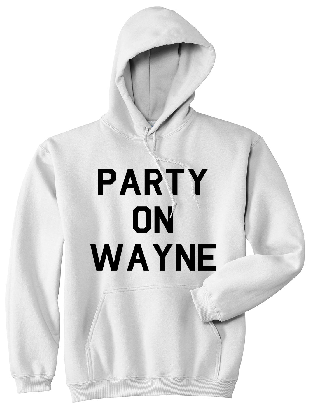 Party On Wayne Mens Pullover Hoodie White