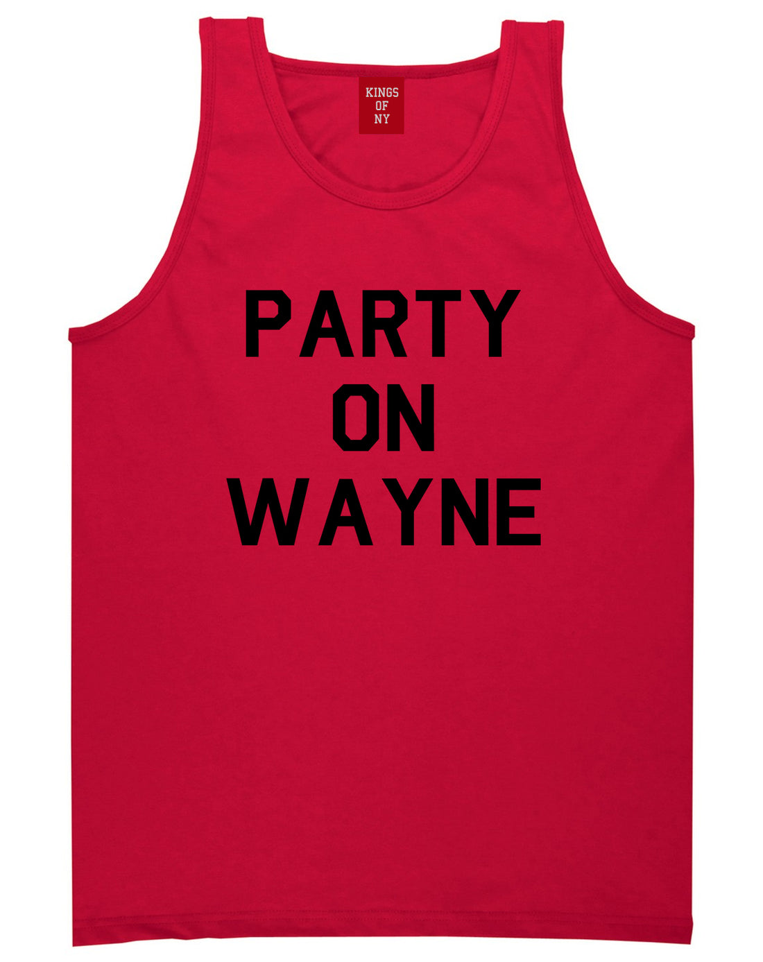 Party On Wayne Mens Tank Top T-Shirt Red