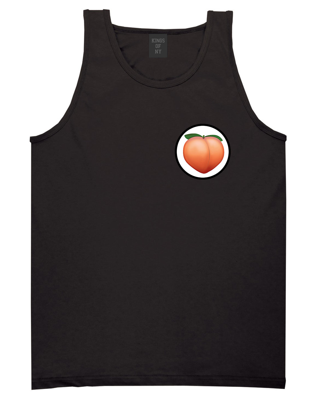 Peach_Emoji_Chest Mens Black Tank Top Shirt by Kings Of NY