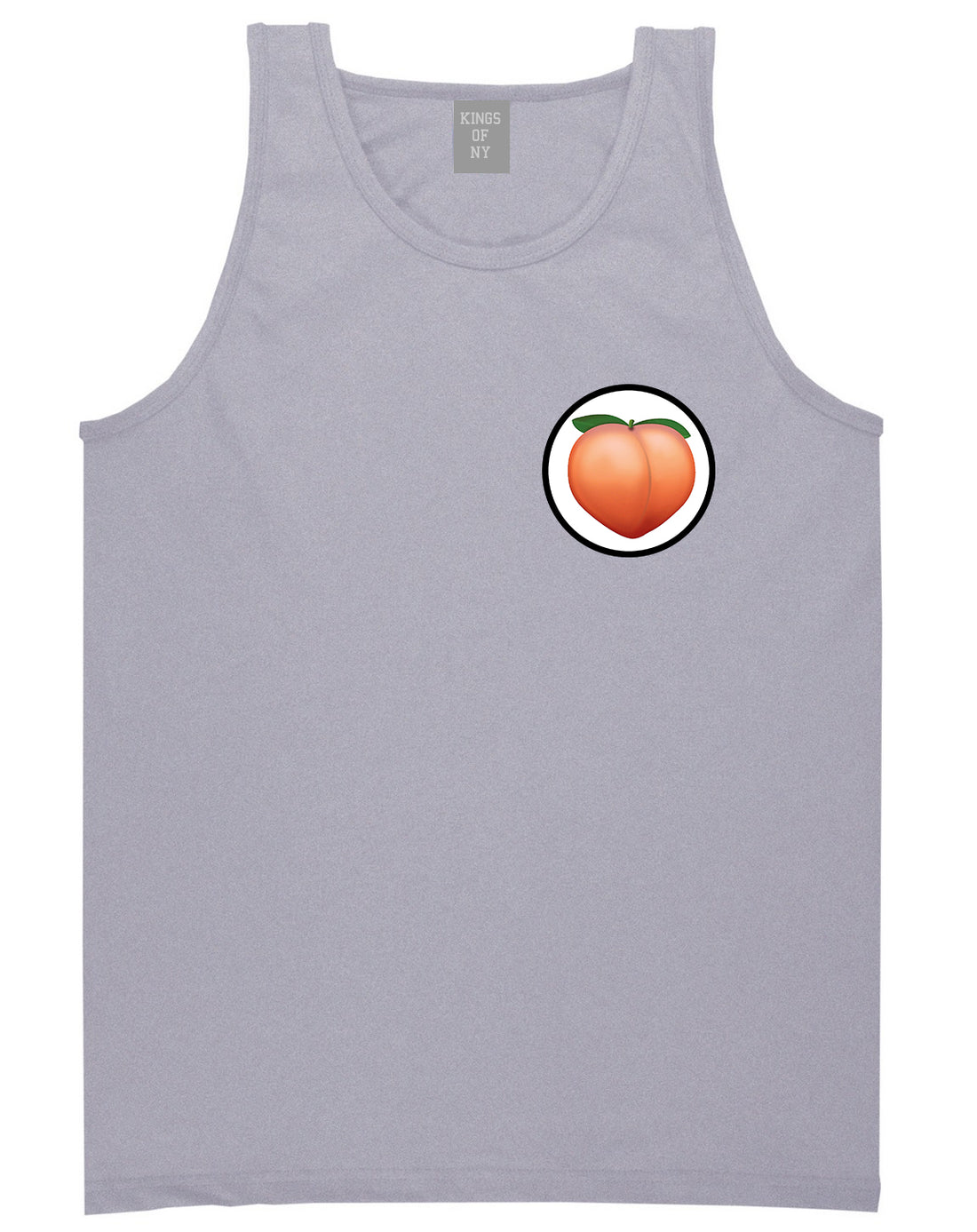 Peach_Emoji_Chest Mens Grey Tank Top Shirt by Kings Of NY