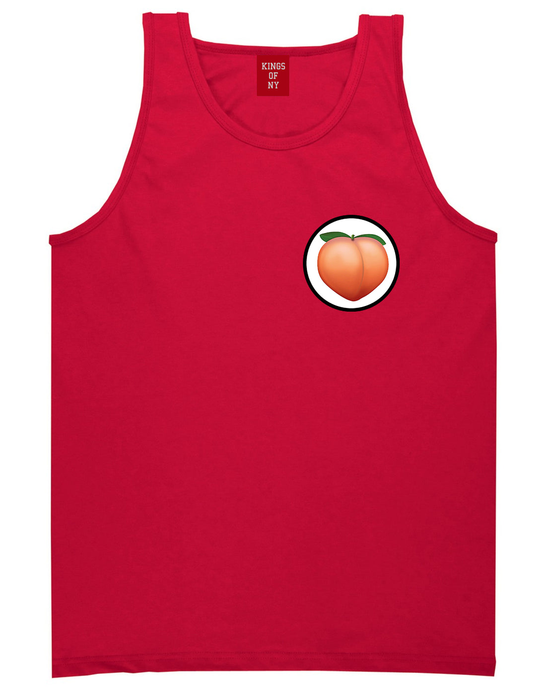 Peach_Emoji_Chest Mens Red Tank Top Shirt by Kings Of NY