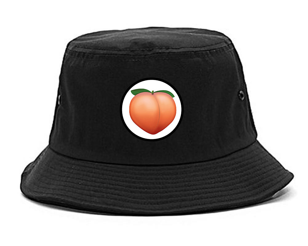 Peach_Emoji_Chest Mens Black Bucket Hat by Kings Of NY