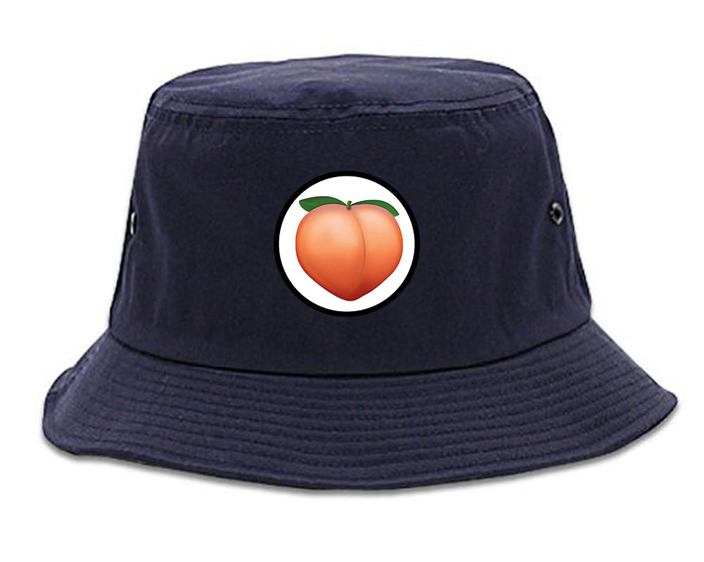 Peach_Emoji_Chest Mens Blue Bucket Hat by Kings Of NY