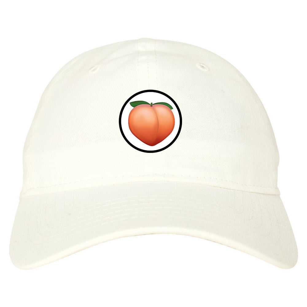 Peach_Emoji_Chest Mens White Snapback Hat by Kings Of NY