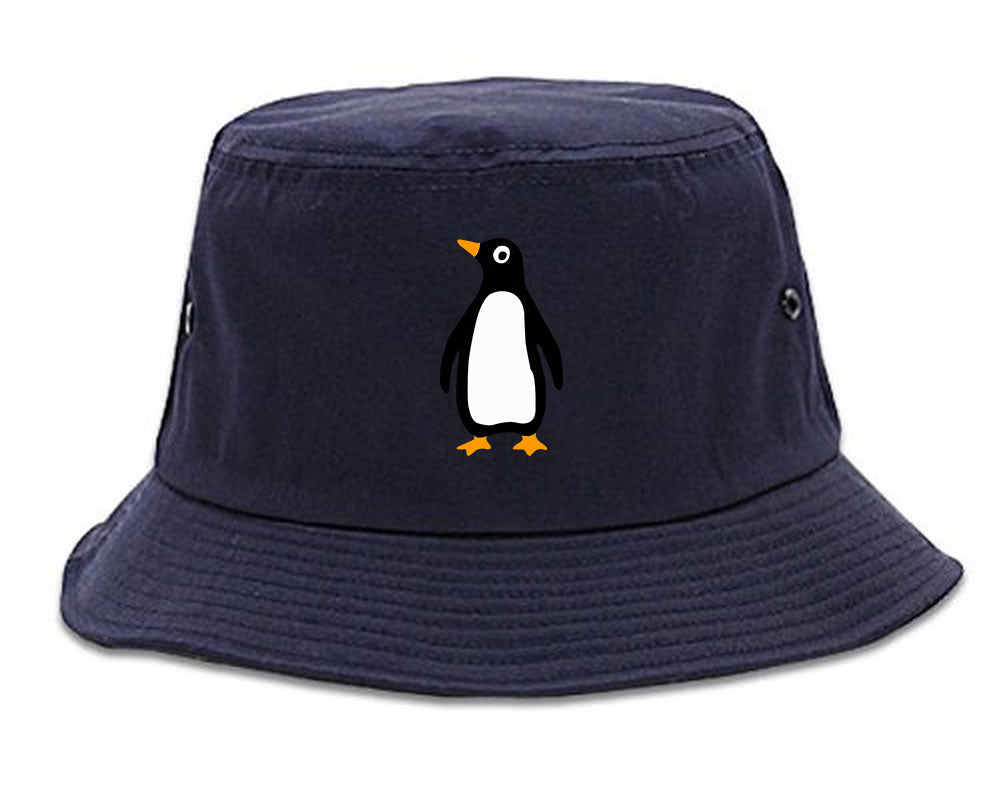 Penguin Animal Chest Mens Bucket Hat Navy Blue
