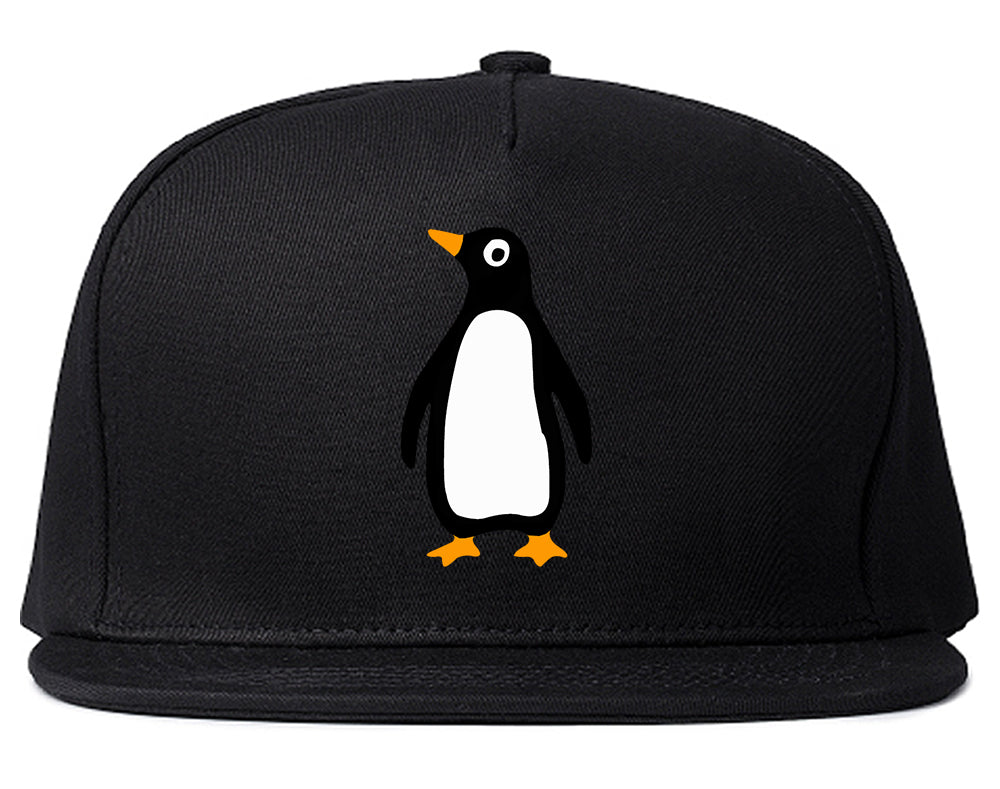 Penguin Animal Chest Mens Snapback Hat Black