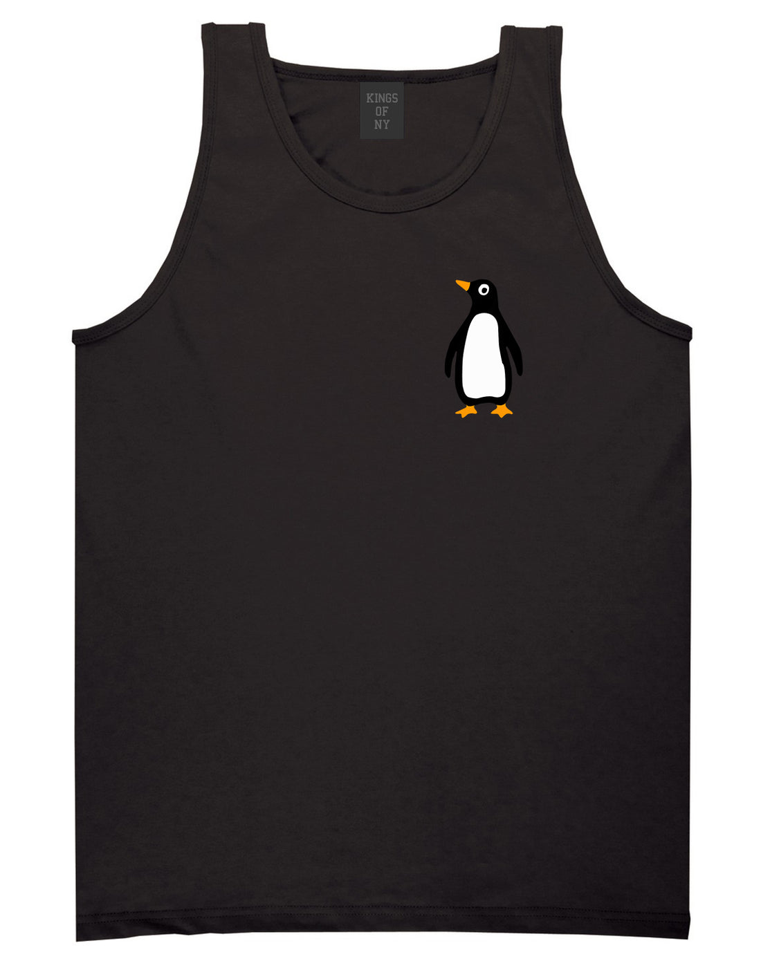 Penguin Animal Chest Mens Tank Top T-Shirt Black