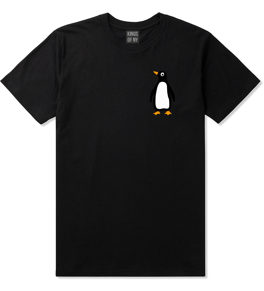Penguin Animal Chest Mens T-Shirt Black