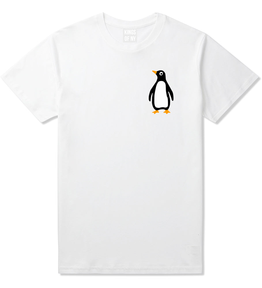 Penguin Animal Chest Mens T-Shirt White
