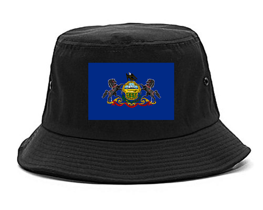 Pennsylvania State Flag PA Chest Mens Bucket Hat Black