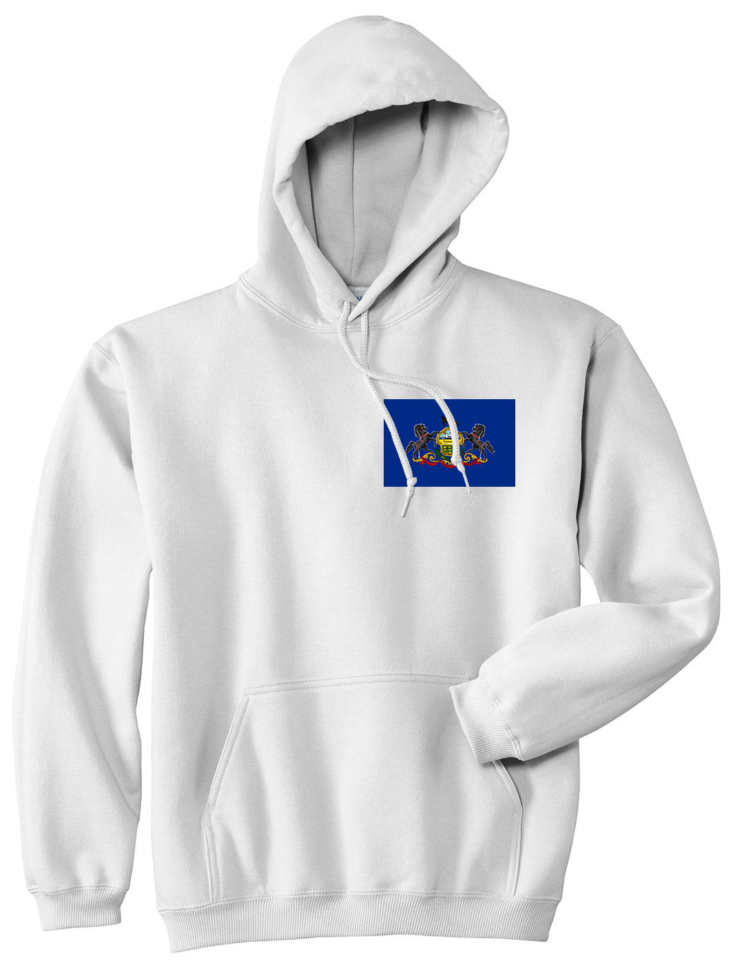 Pennsylvania State Flag PA Chest Mens Pullover Hoodie White