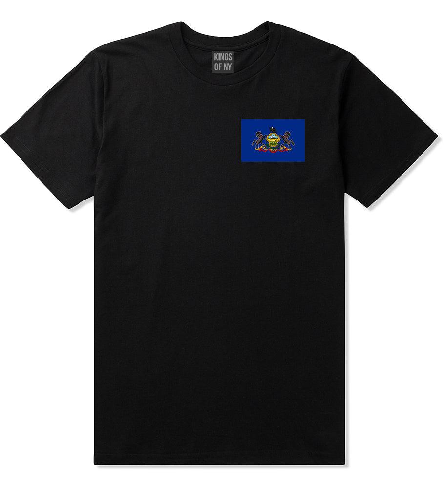 Pennsylvania State Flag PA Chest Mens T-Shirt Black