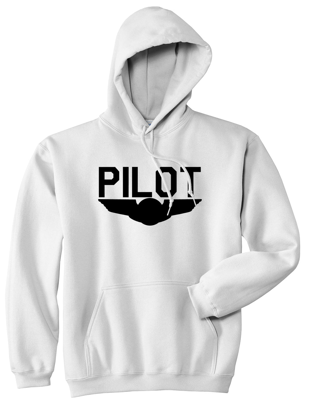 Pilot With Wings White Pullover Hoodie by Kings Of NY