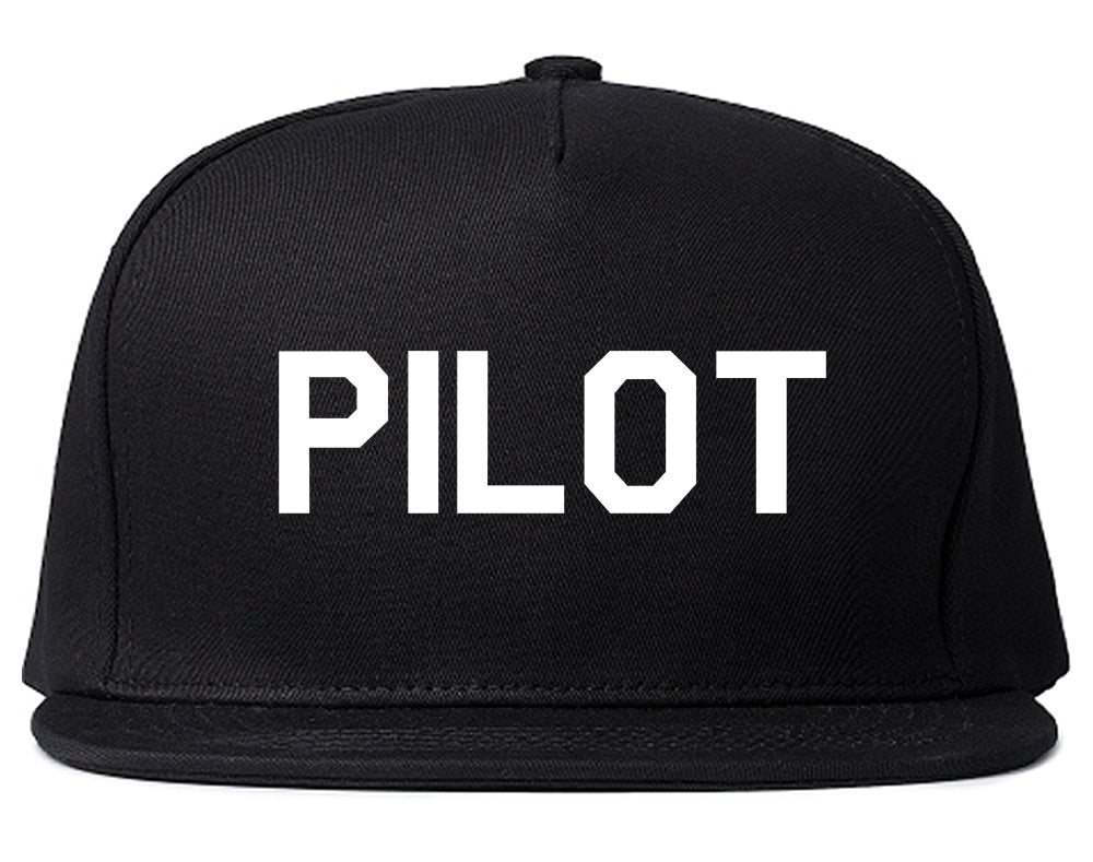 Pilot Snapback Hat Black