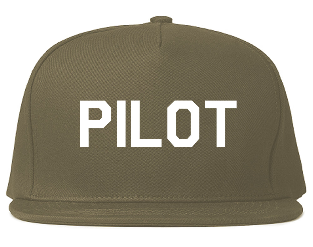Pilot Snapback Hat Grey