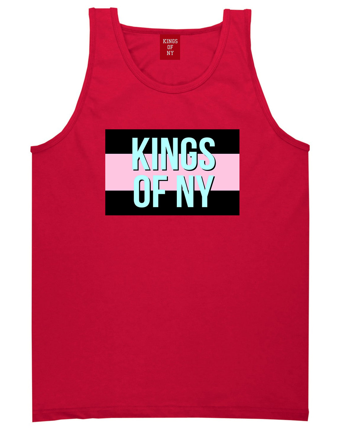 Pink And Blue Flag Logo Mens Tank Top Shirt Red