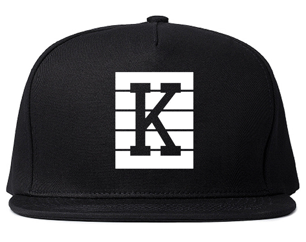 Pink K Blocks Snapback Hat Cap in Black