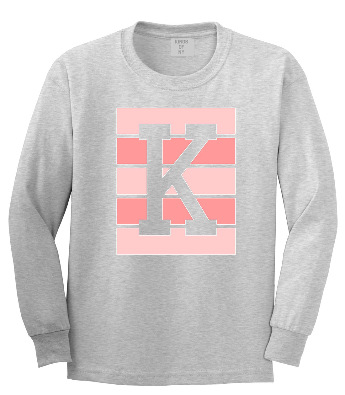 Pink K Blocks Long Sleeve T-Shirt in Grey