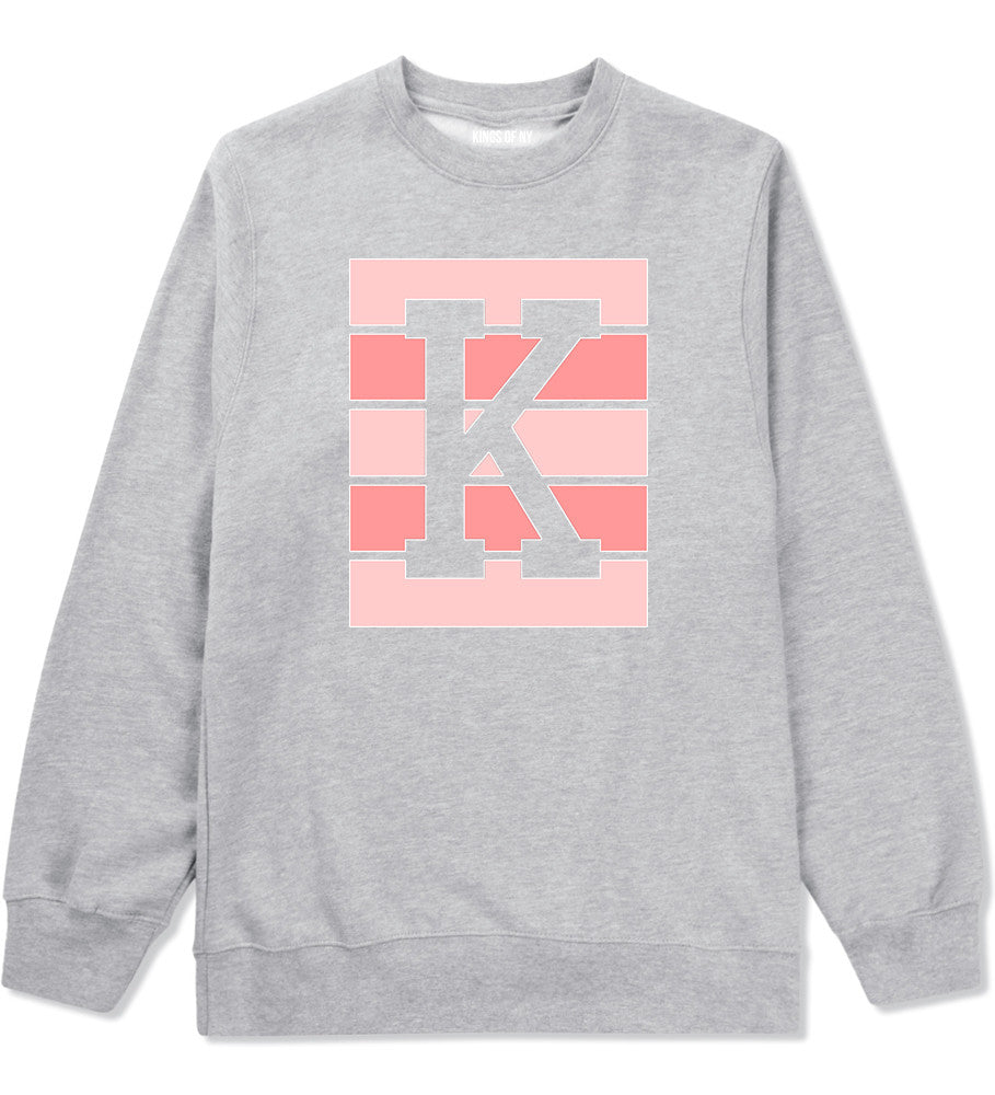 Pink K Blocks Crewneck Sweatshirt in Grey
