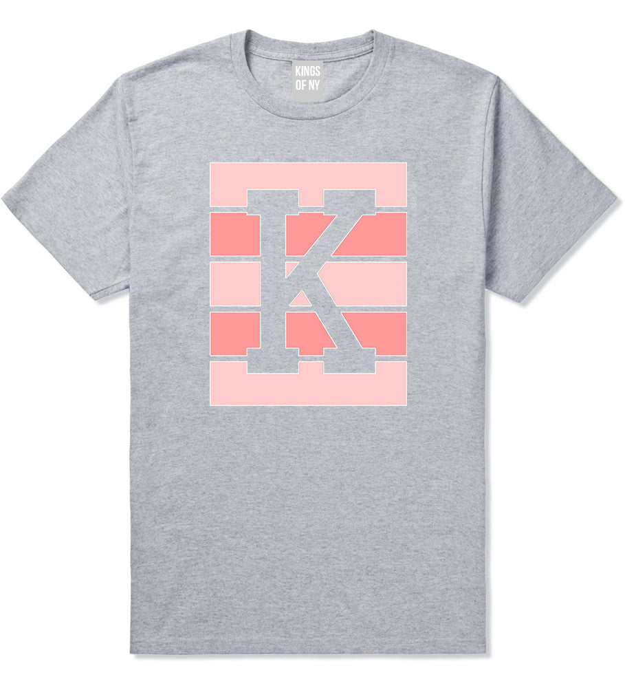 Pink K Blocks T-Shirt in Grey