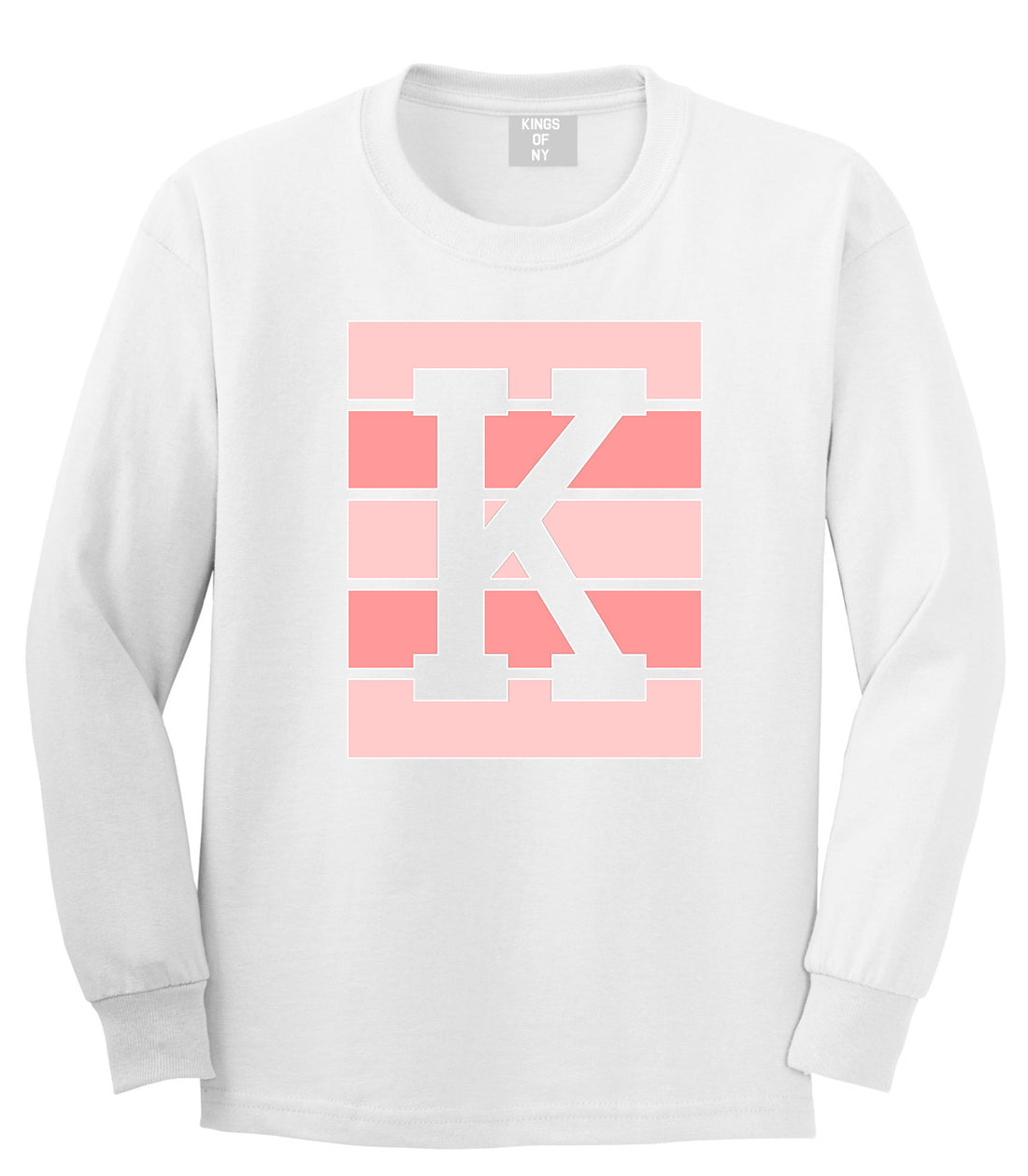 Pink K Blocks Long Sleeve T-Shirt in White