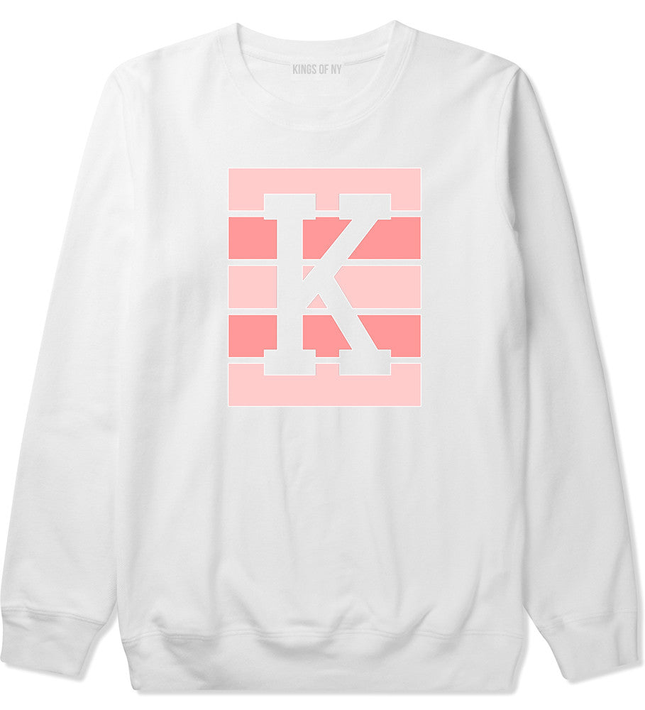 Pink K Blocks Crewneck Sweatshirt in White