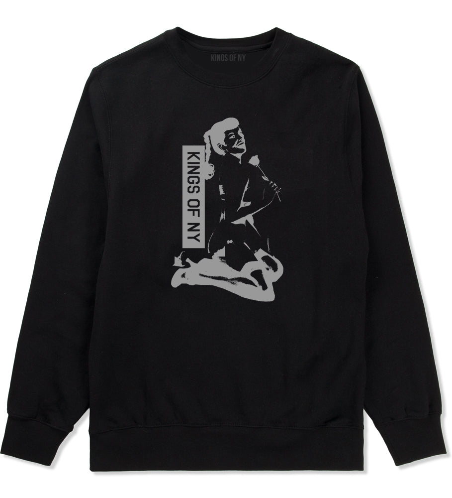 Pinup Girl Rose Crewneck Sweatshirt in Black