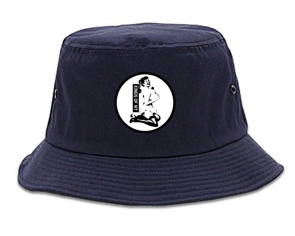 Pinup Girl Rose Navy Blue Bucket Hat