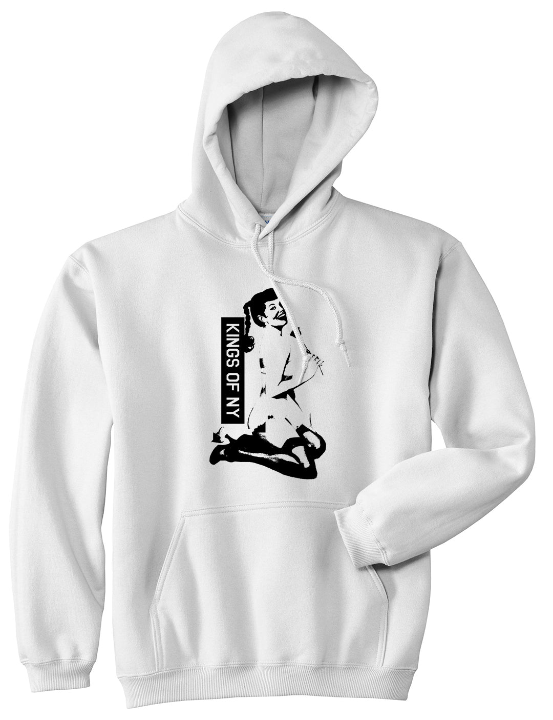 Pinup Girl Rose Pullover Hoodie in White
