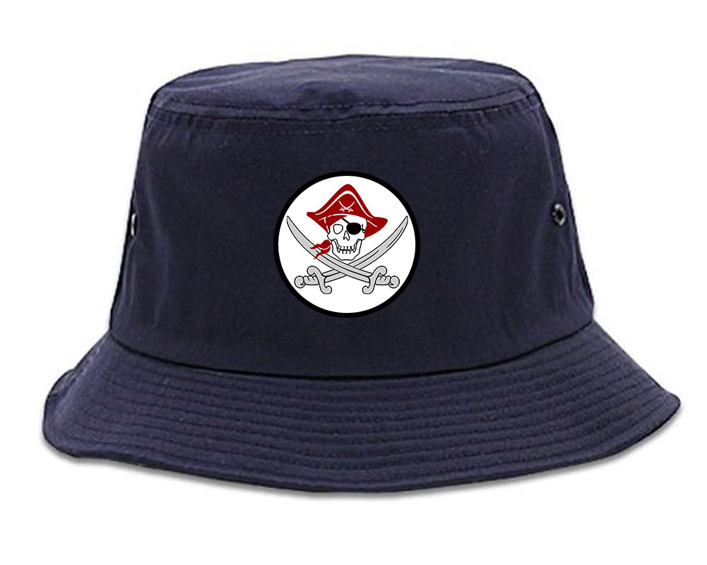 Pirate Captain And Swords Mens Snapback Hat Navy Blue
