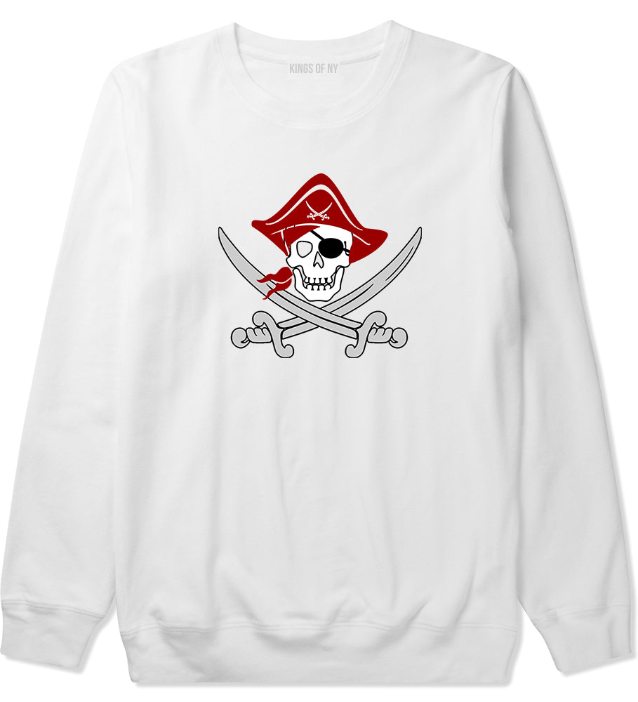 Pirate Captain And Swords Mens Crewneck Sweatshirt White