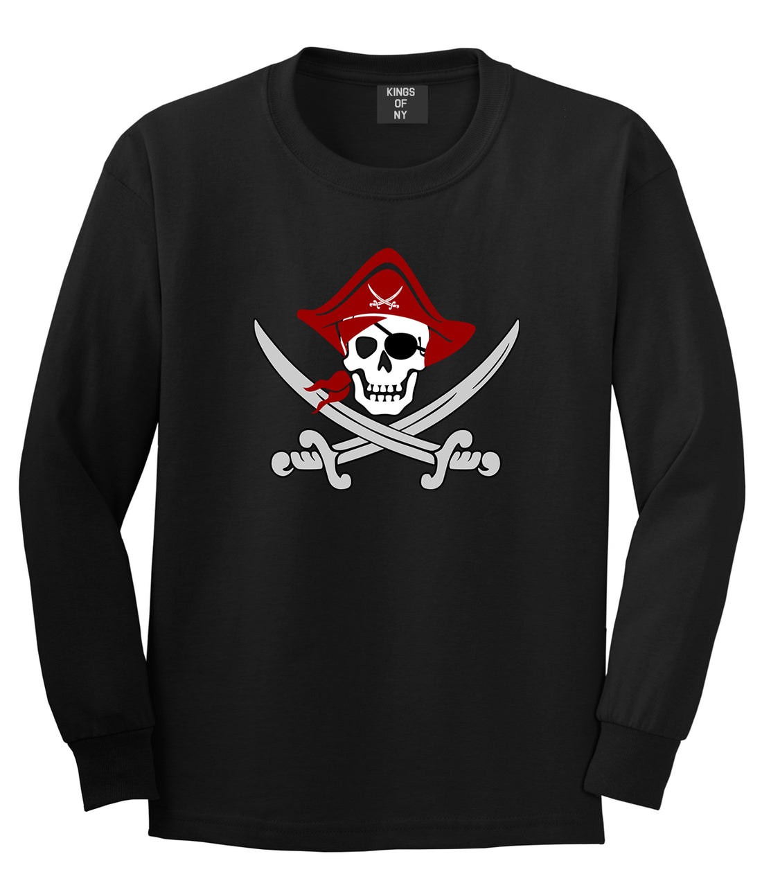 Pirate Captain And Swords Mens Long Sleeve T-Shirt Black