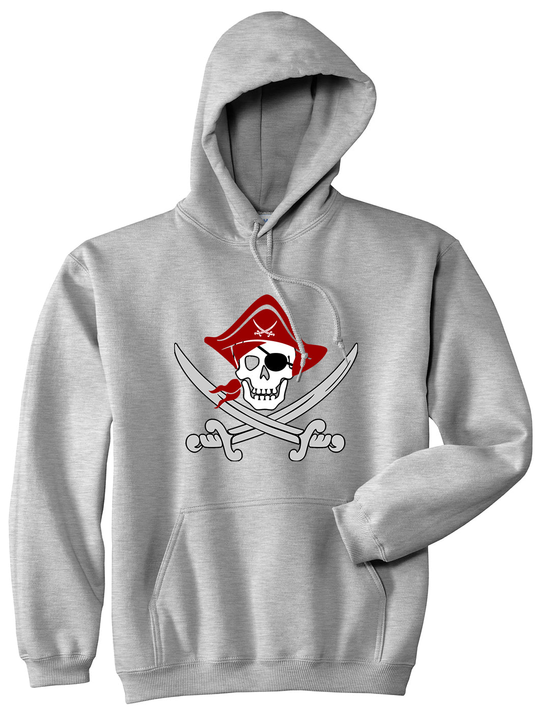 Pirate Captain And Swords Mens Pullover Hoodie Grey