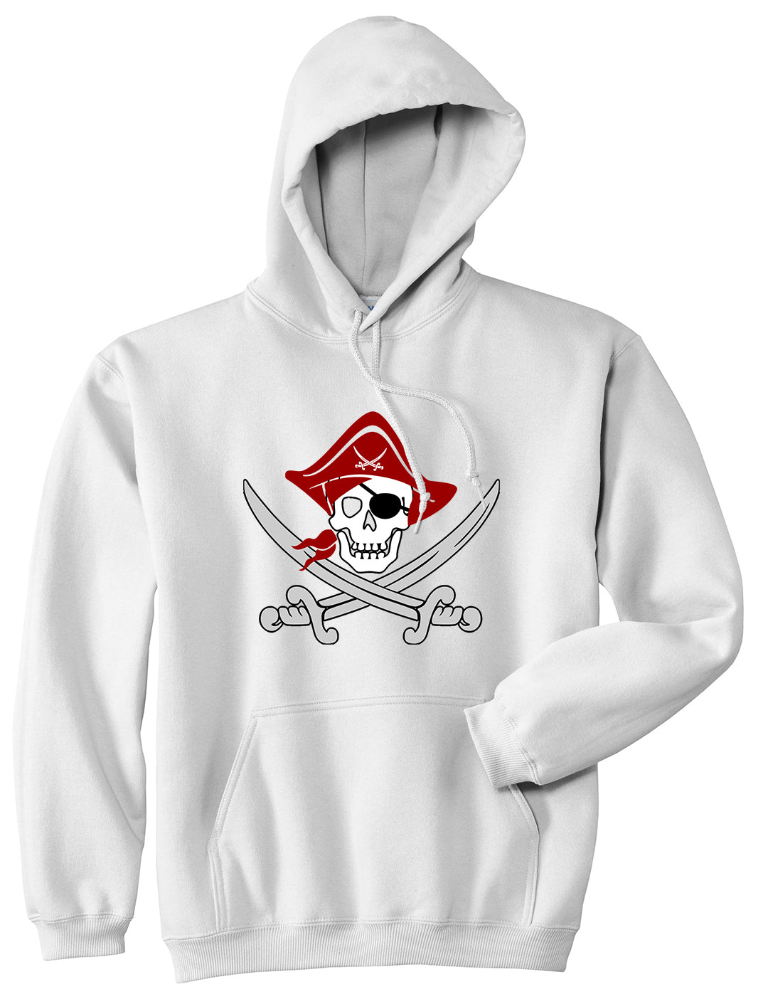Pirate Captain And Swords Mens Pullover Hoodie White