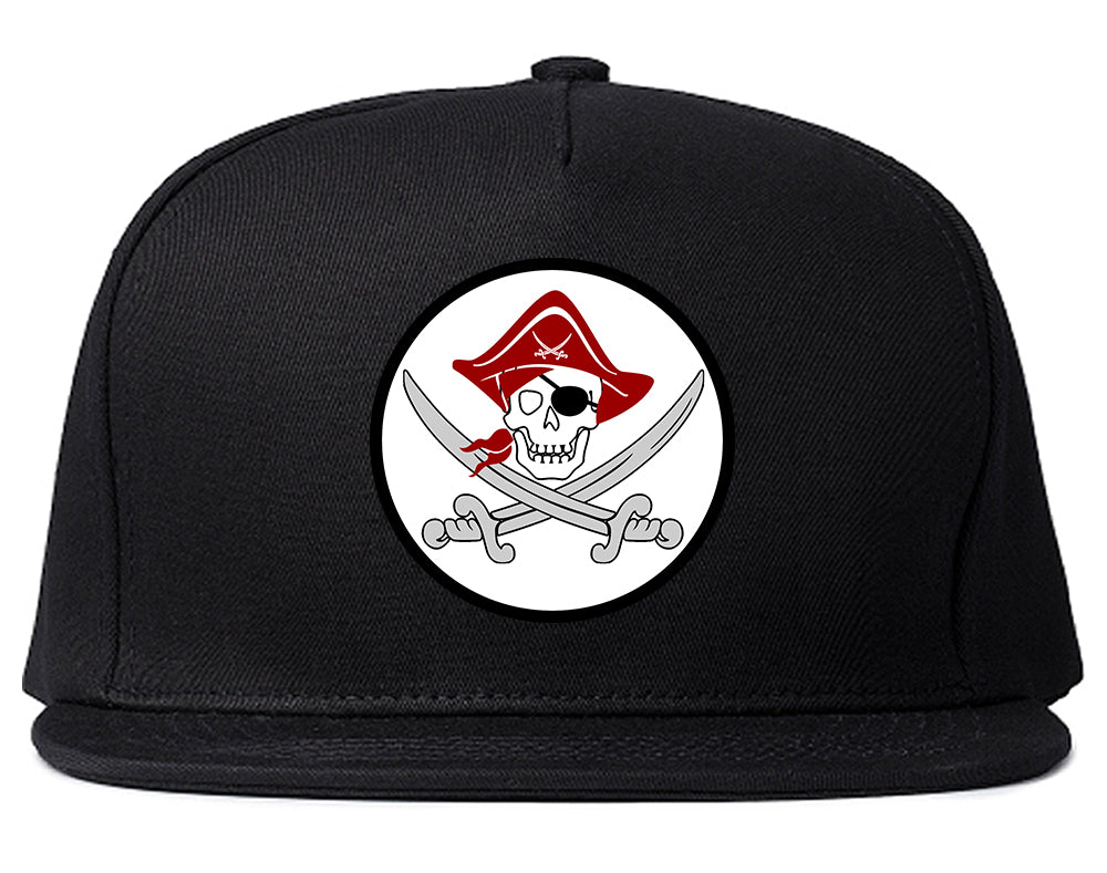 Pirate Captain And Swords Mens Snapback Hat Black