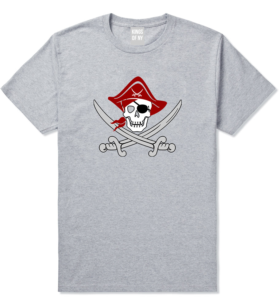 Pirate Captain And Swords Mens T Shirt Grey