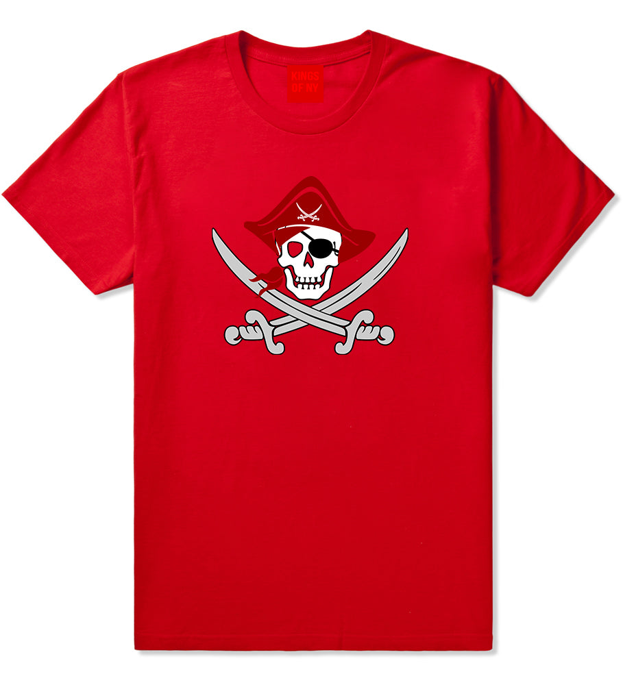 Pirate Captain And Swords Mens T Shirt Red