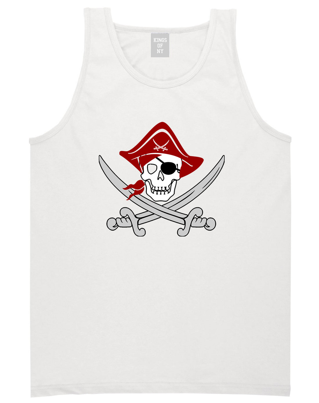 Pirate Captain And Swords Mens Tank Top Shirt White