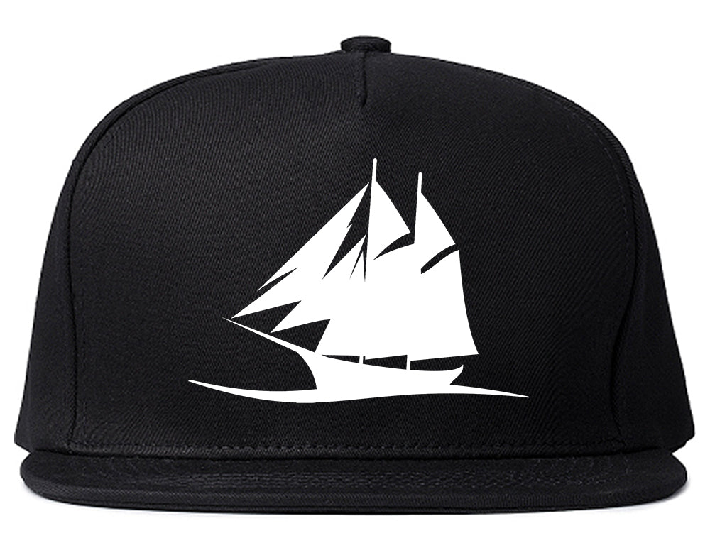 Pirate Ship Chest Snapback Hat Black