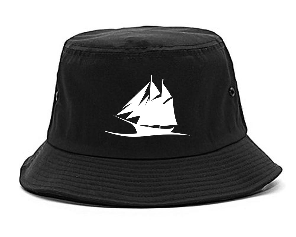 Pirate Ship Chest Bucket Hat Black