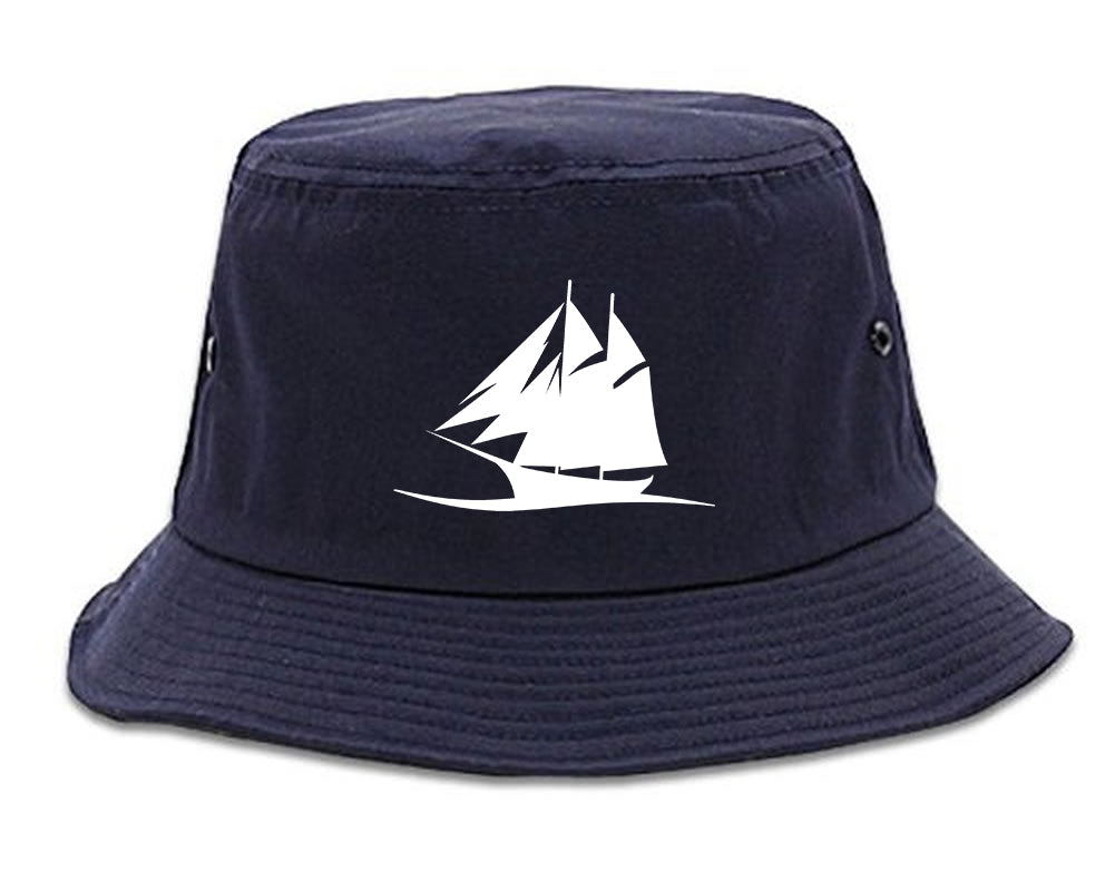 Pirate Ship Chest Bucket Hat Blue